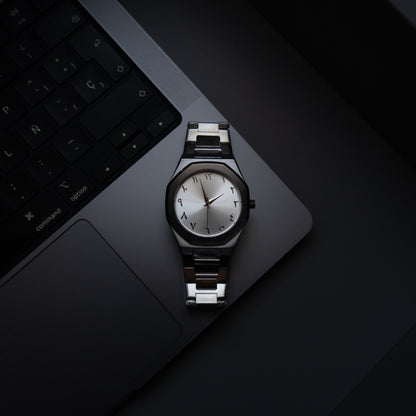 Stainless Steel Arabic Aura Watch